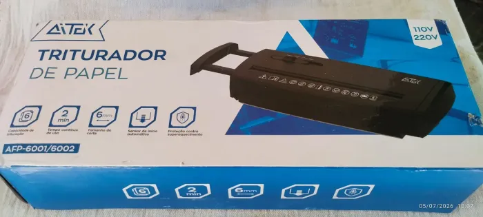 TRITURADOR DE PAPEL - Na CAIXA