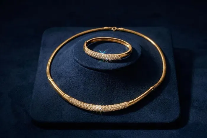 ACEITO TROCA: Conjunto de Luxo em Ouro e Diamantes - Venda ou Troca