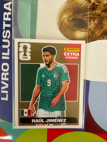 Figurinha Panini Extra Sticker Gold Raúl Jiménez - Copa do Mundo FIFA 2026 - Rara