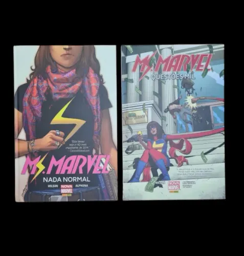 HQ Ms.Marvel Nada Normal e HQ Ms.Marvel Questões mil