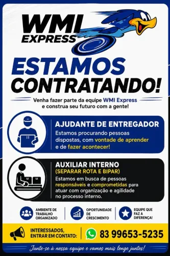 Ajudante de entregador e auxiliar interno 