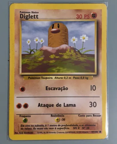 Carta Pokemon Diglett base set original SP