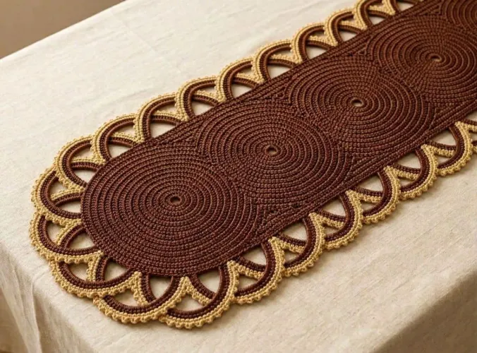 Trilho de mesa croche