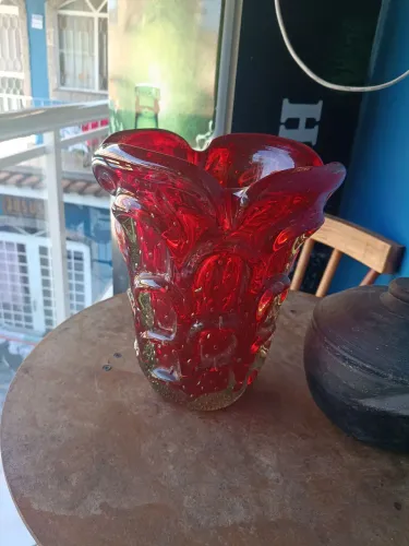 Jarro de murano, anos 50  . vermelho cereja .