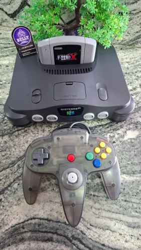 NINTENDO 64 DESTRAVADO + CONTROLE COM PLACA ORIGINAL + CARTUCHO F-ZERO X ORIGINAL