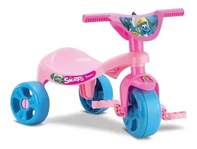 brinquedo triciclo velocipe infantil menina smurf rosa samba toys 1018- oferta