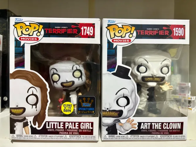 Kit 2 Funkos pops Terrifier - Art The Clown 1590 - Little pale girl 1749