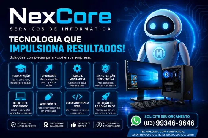 Manutenção de computadores e criação de Web sites para sua loja!