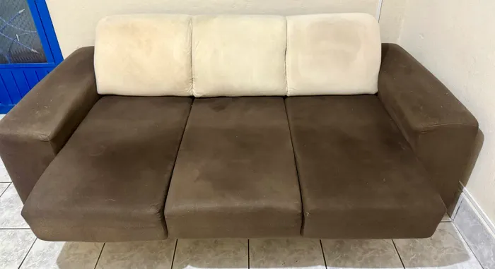 Sofá suede retrátil 2,40 m