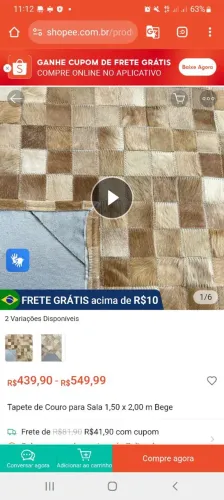 Tapete de couro 150x200