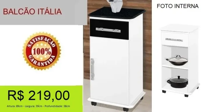 Balcão de cozinha com tampo - Parcelamos sem juros!!