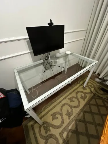 Mesa 130x75cm Tok&Stok - Tampo Vidro Temperado
