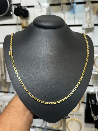 Cordão Banhado a Ouro 18k 725, Envernizado Semijoia, mesmo Processo de banho da Rommanel