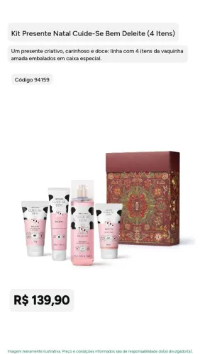 Kit Presente Natal Cuide-Se Bem Deleite (4 itens)