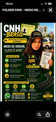Instrutora de trânsito autônoma credenciada pelo DETRAN 
