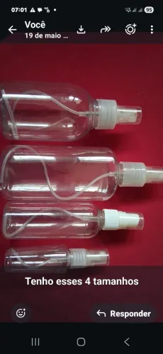 Embalagem spray/ Pulverizador 100 e 200ml valor unitario e desconto para o lote.l