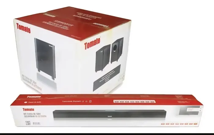Soundbar Tomate MTS-2017 150W com Subwoofer Externo Bluetooth e Óptica - Nova/ Semi-nova