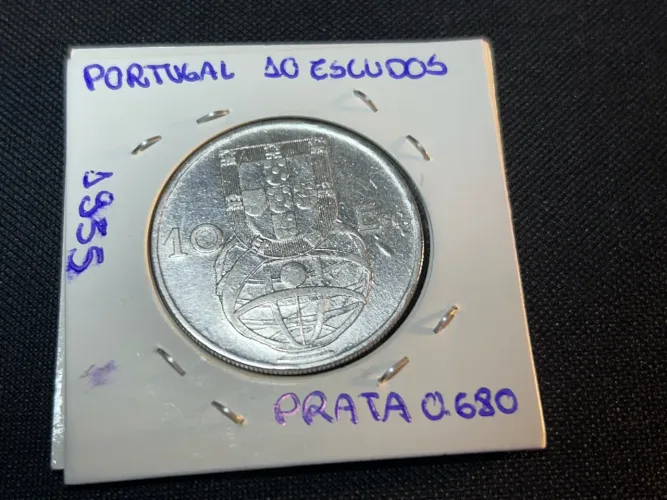 Moeda 10 escudos portugual 1955 Flor de cunho