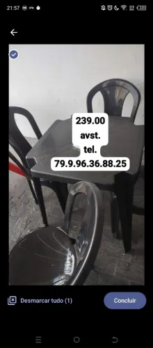 Jogo de mesa plástica nova