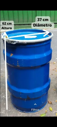 Tambor / barril de ferro 50 litros usados com tampa removível 