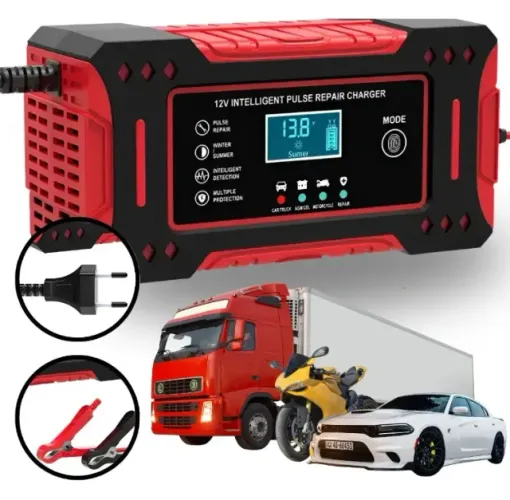 Carregador bateria carro 10 Amperes 12v 24v Bateria Caminhao ate 150a 