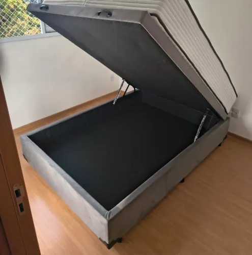 Base Box Casal Com Baú NOVO (Sem Colchão)