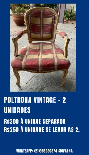 POLTRONA VINTAGE - 2 UNIDADES - 10% DESCONTO ATÉ 17/05