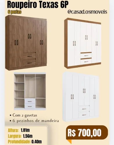 Roupeiro Texas 6 portas 