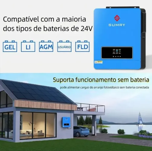 Inversor híbrido Sumry 24V 3.6KW 127 volts