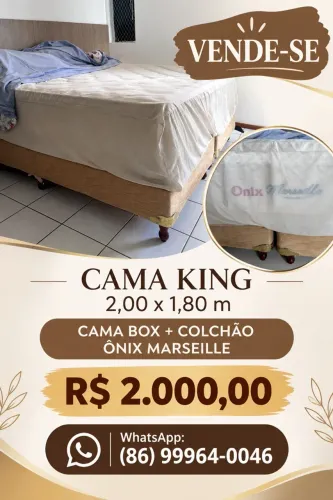 Cama Box King Size 2,0x1,80 Colchão Ônix Marseille