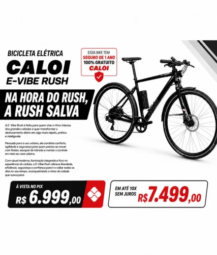 Bicicleta Eletrica Caloi E- Vibe Rush