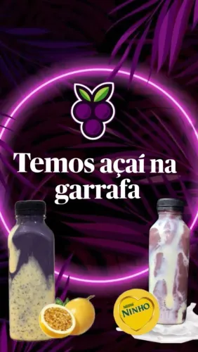 Açaí cremoso na garrafa