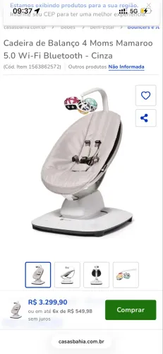 Vende-se cadeira de balanço Mamaroo