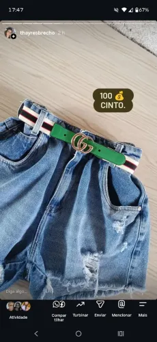 Cinto GUCCI original verde
