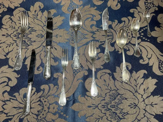 Conjunto de talheres de prata francês Ercuis