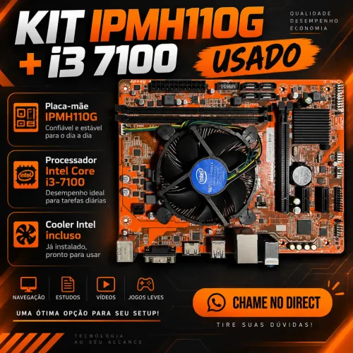 Kit Placa-mãe IPMH110G + Intel Core i3-7100 Usado