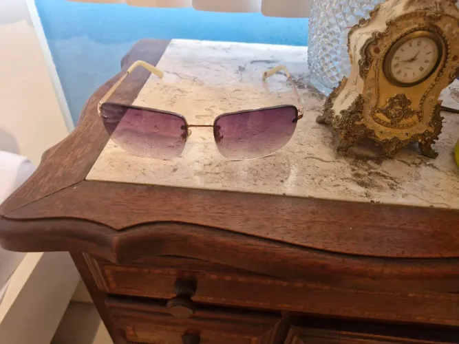 Tommy Hilfiger óculos de sol dourado degradê