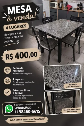 Mesa seminova 4 lugares