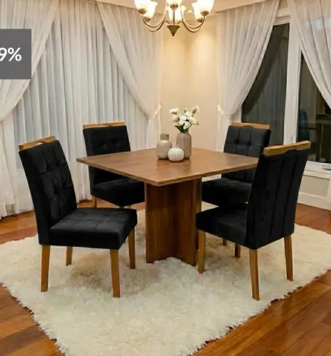 SALA DE JANTAR COM 4 CADEIRAS