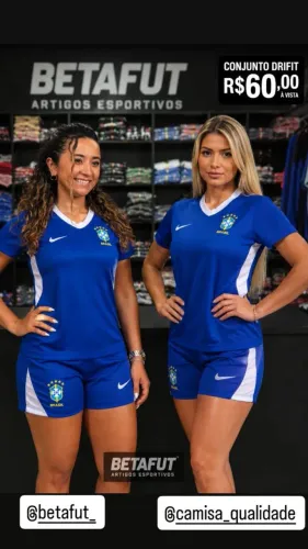 Conjunto feminino Brasil Azul