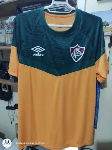 Camisa Umbro Fluminense Treino ORIGINAL 2023 Masculina - Laranja / Verde