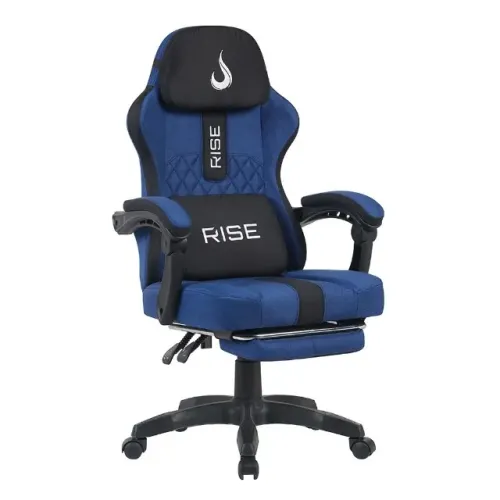 Cadeira Gamer Rise Mode Z11, Ângulo Ajustável, Tecido, Azul e Preto - RM-CG-Z11-BB