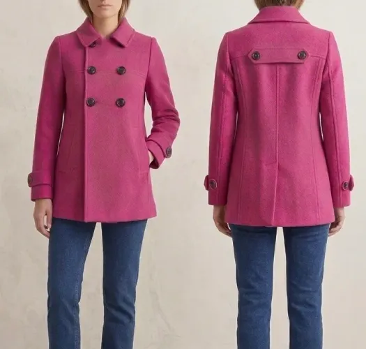 Casaco Zara lã rosa