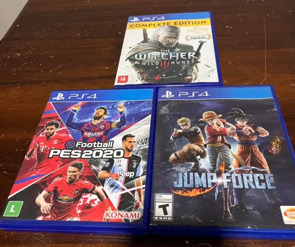 Lote PS4 - PES2020, JumpForce, The Wicher 3 Perfeitos