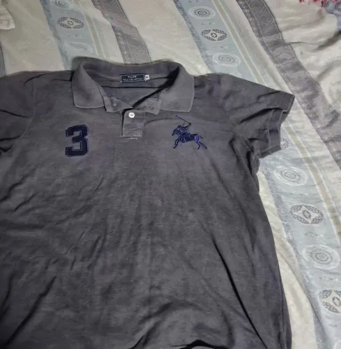 Camisa Polo Cinza Masculina Tam P - Estilo Ralph Lauren