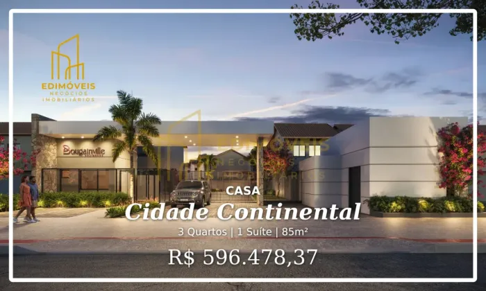 Casa moderna com 3 quartos no Cidade Continental Ideal para sua família!