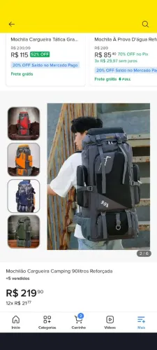 mochila cargueiro