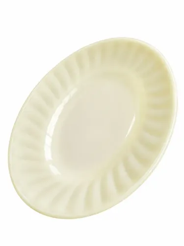 travessa colorex vintage vidro opalino leitoso bege marfim antiga retrô décor louça