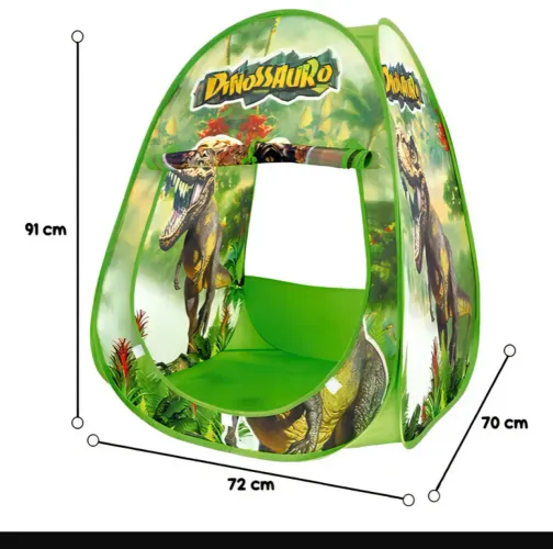 Barraca Infantil Iglu Dinossauro Verde DM Toys Poliester Interno/Externo