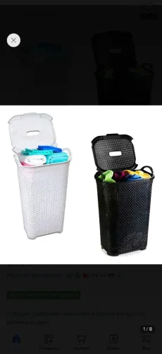 Cesto Para Roupas Roupeiro Organizador Rattan Vime 50 Litros Cor Preto